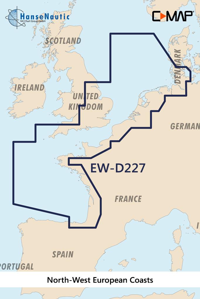 C-MAP 4D MAX+ Wide EW-D227 Côtes de l'Europe du Nord-Ouest
