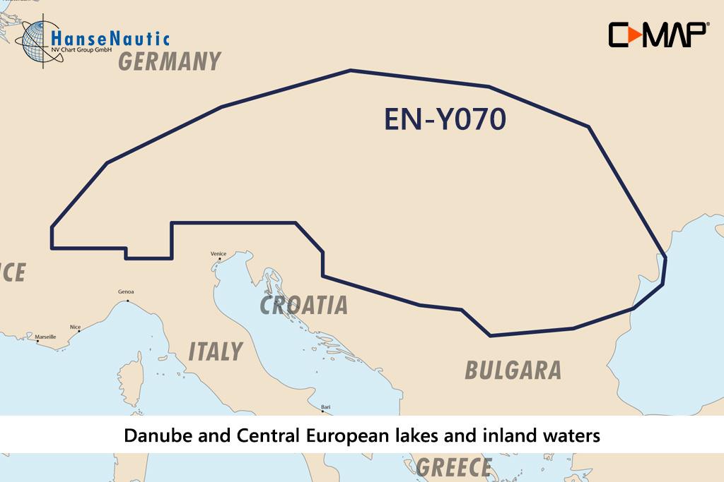 C-MAP Reveal Danube et eaux d'Europe centrale EN-Y070