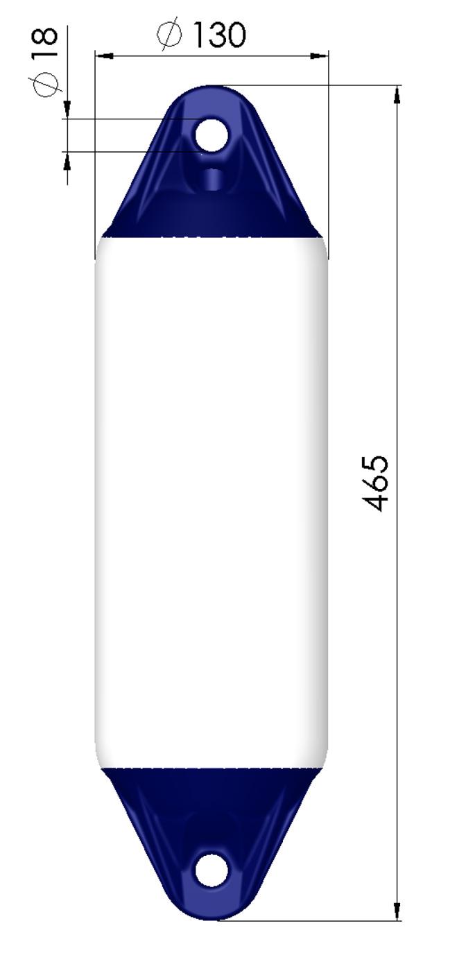 Polyform F01-M - Pare-battage long en blanc/noir