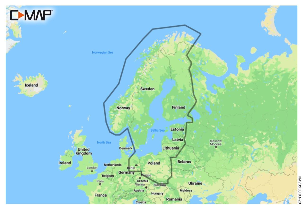 C-MAP Discover Scandinavie (Suède, Norvège, Finlande - mer Baltique et eaux intérieures) EN-Y055