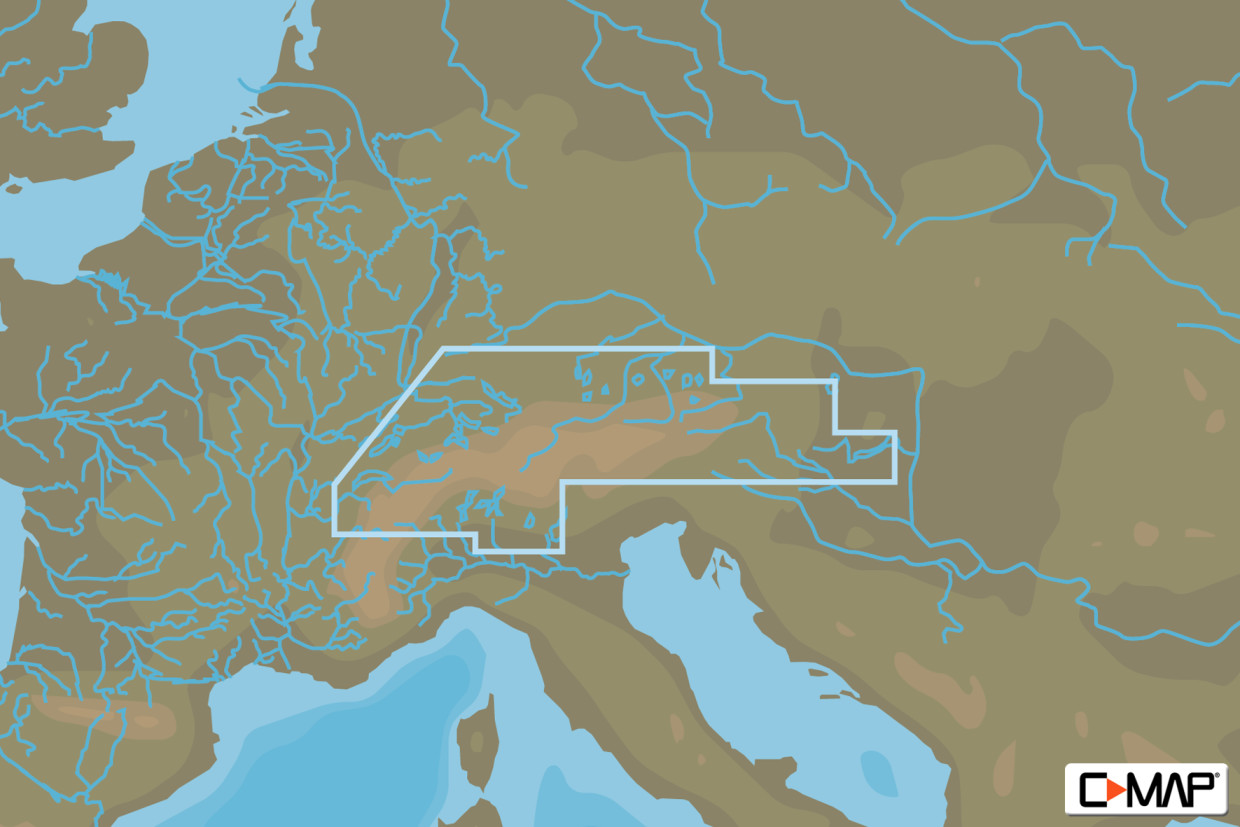 C-MAP 4D MAX+ Wide EN-D068 Rivières d'Europe centrale 