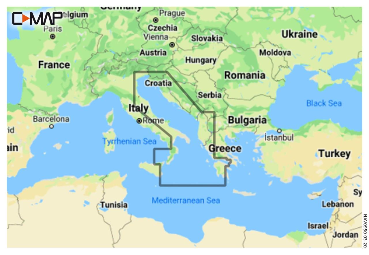 C-MAP Discover Mer Adriatique et mer Ionienne, y compris la Croatie EM-Y203