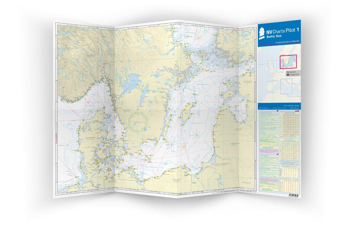 NV Pilot 1, carte de planification de la mer Baltique - Kristiansand à Helsinki