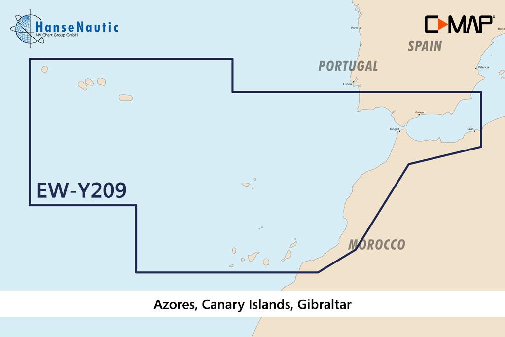 C-MAP Discover Açores, îles Canaries, Gibraltar EW-Y209