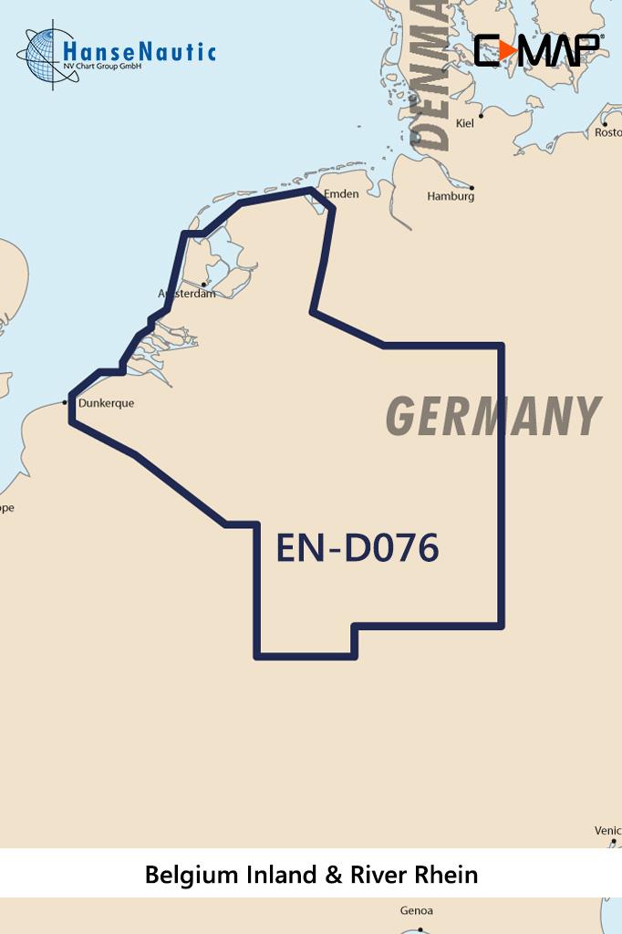 C-MAP 4D MAX+ Wide EN-D076 Eaux intérieures de la Belgique et du Rhin 