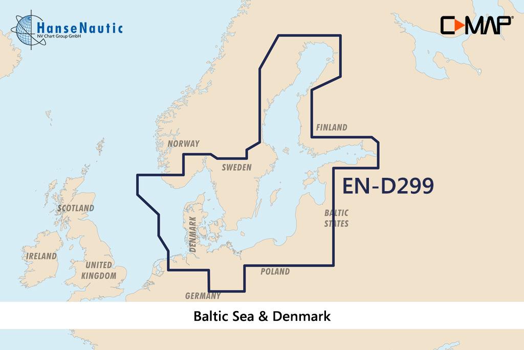 C-MAP 4D MAX+ Wide EN-D299 Mer Baltique et Danemark