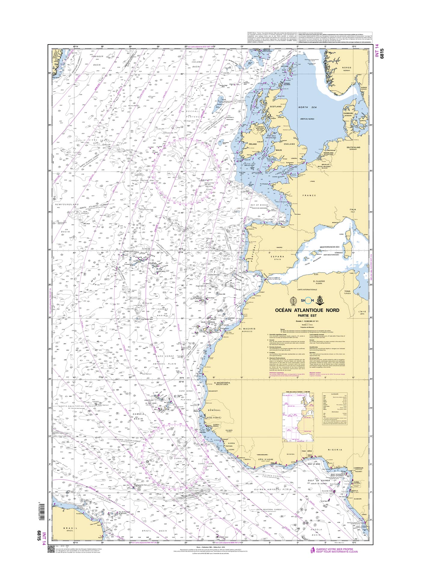 Shom 6815 - INT 14 Océan Atlantique Nord - Partie Est