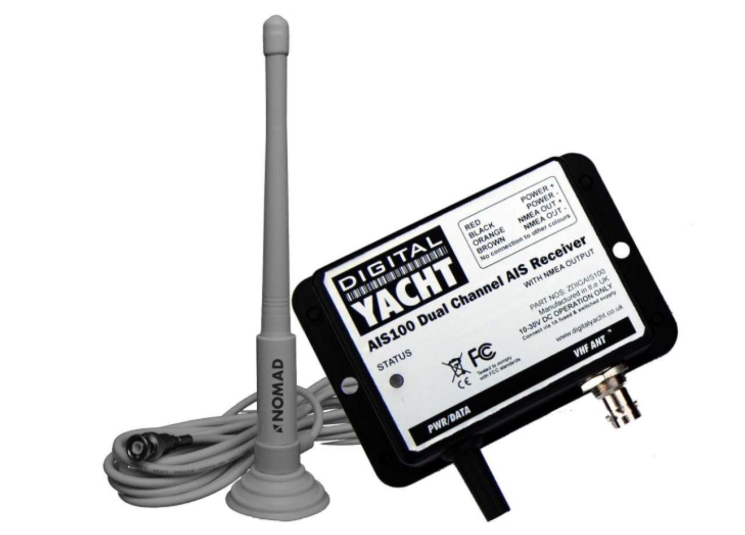 Digital Yacht - AIS100 Récepteur AIS (USB) avec antenne portable QMax