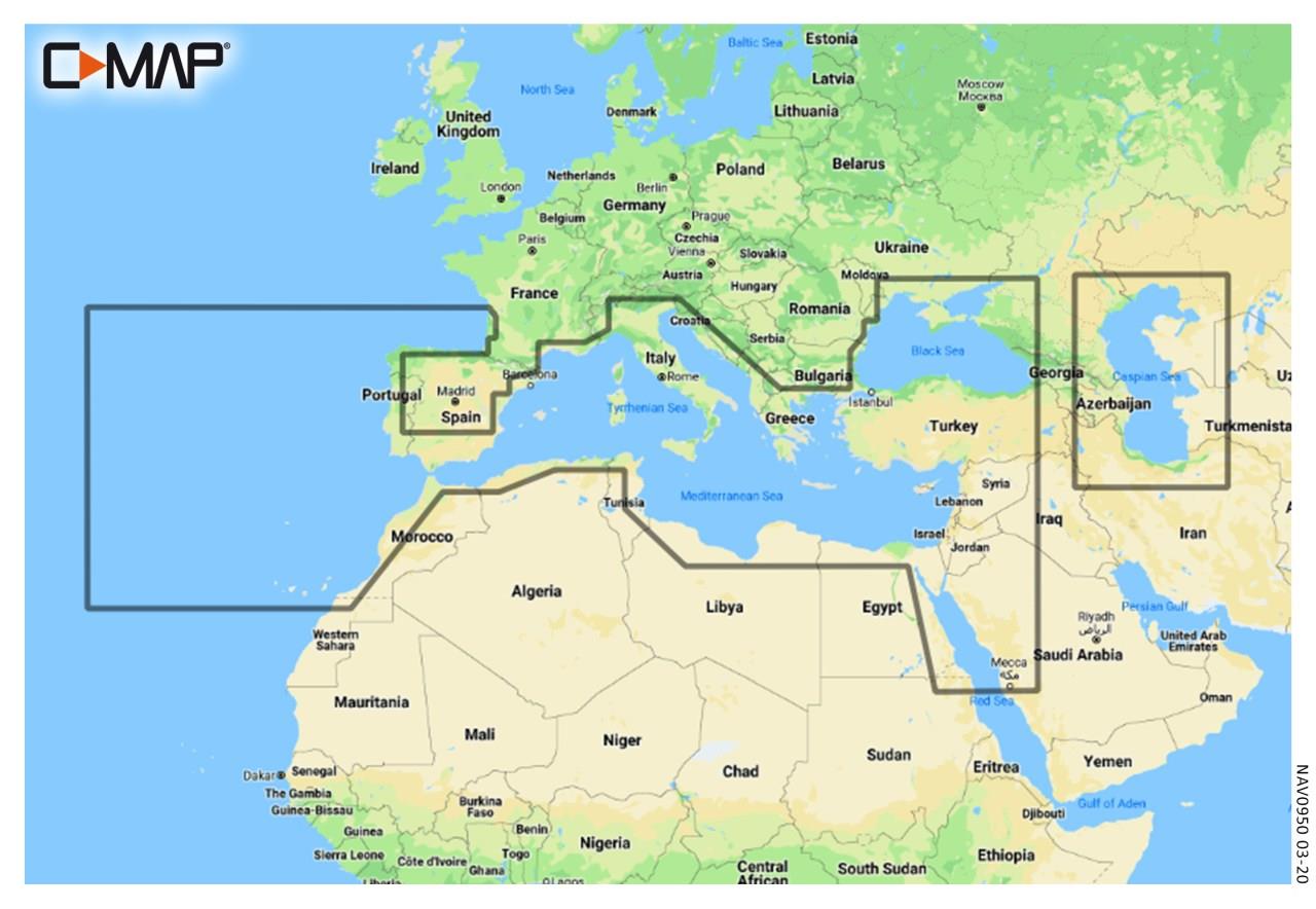 C-MAP Discover Méditerranée & Europe du Sud EM-Y045