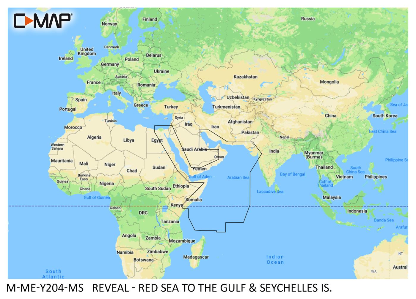 C-MAP Reveal Mer Rouge au golfe et aux Seychelles M-ME-Y204-MS