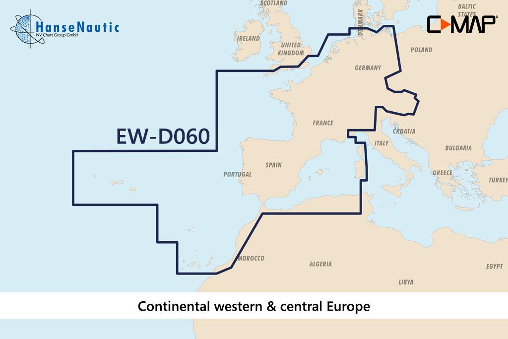 C-MAP 4D MAX EW-D060 Continental L'Europe occidentale et centrale 