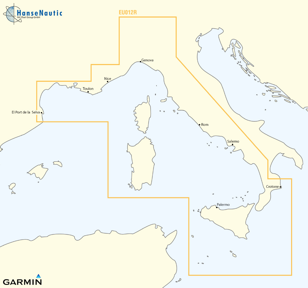 BlueChart Mer Méditerranée Centre-Ouest g3 Vision VEU012R