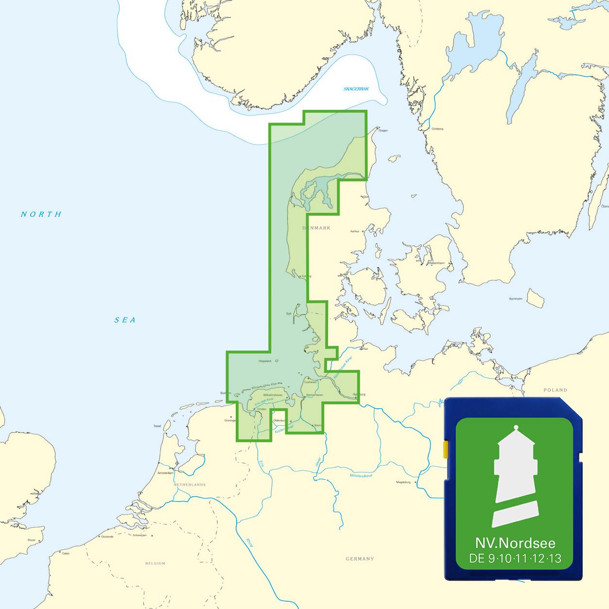 Carte pour traceurs Mer du Nord
