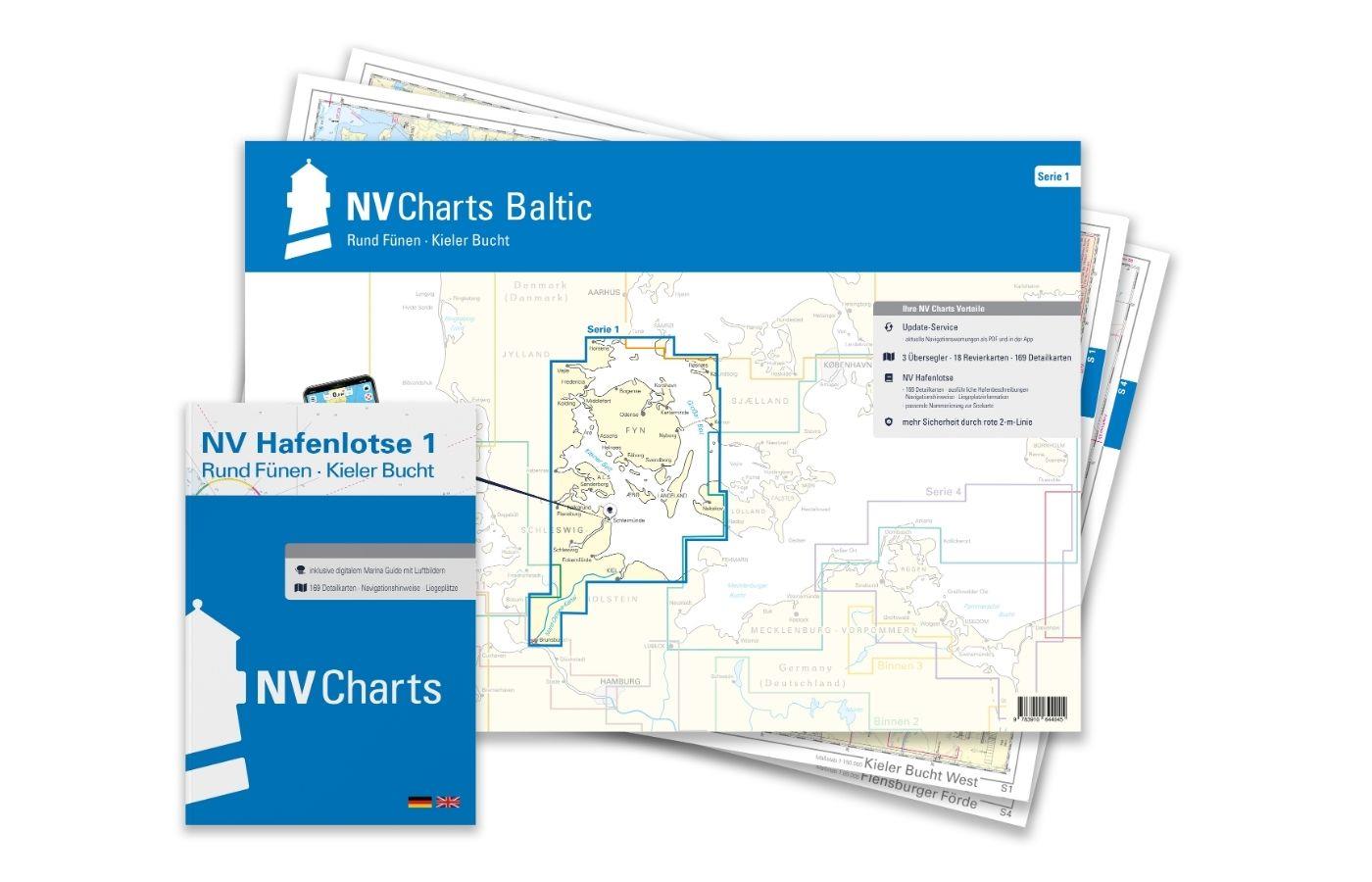 NV Charts Baltic Plano Série 1, Autour de Funen-Baie de Kiel